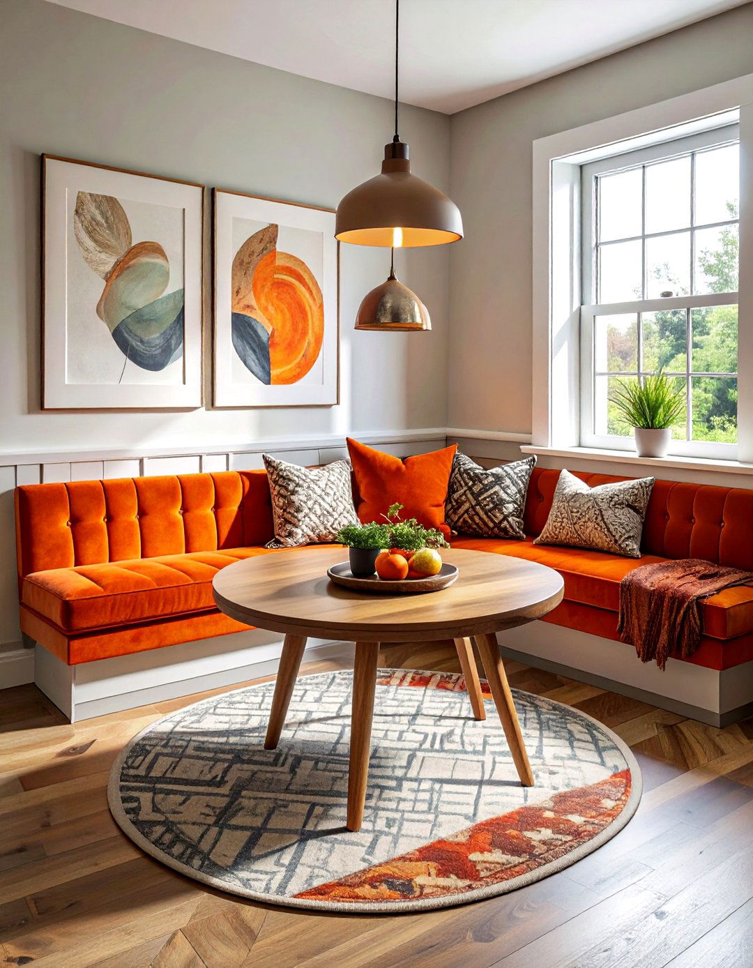 Orange kitchen nook - 30 bright orange kitchen ideas