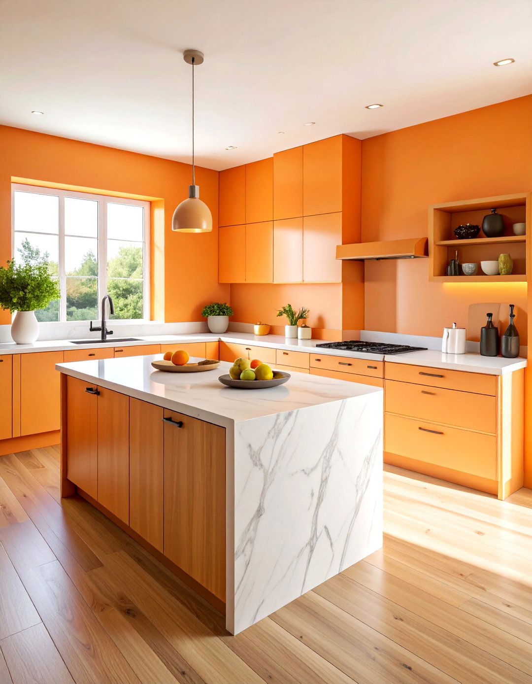 Orange kitchen paint color - 30 bright orange kitchen ideas