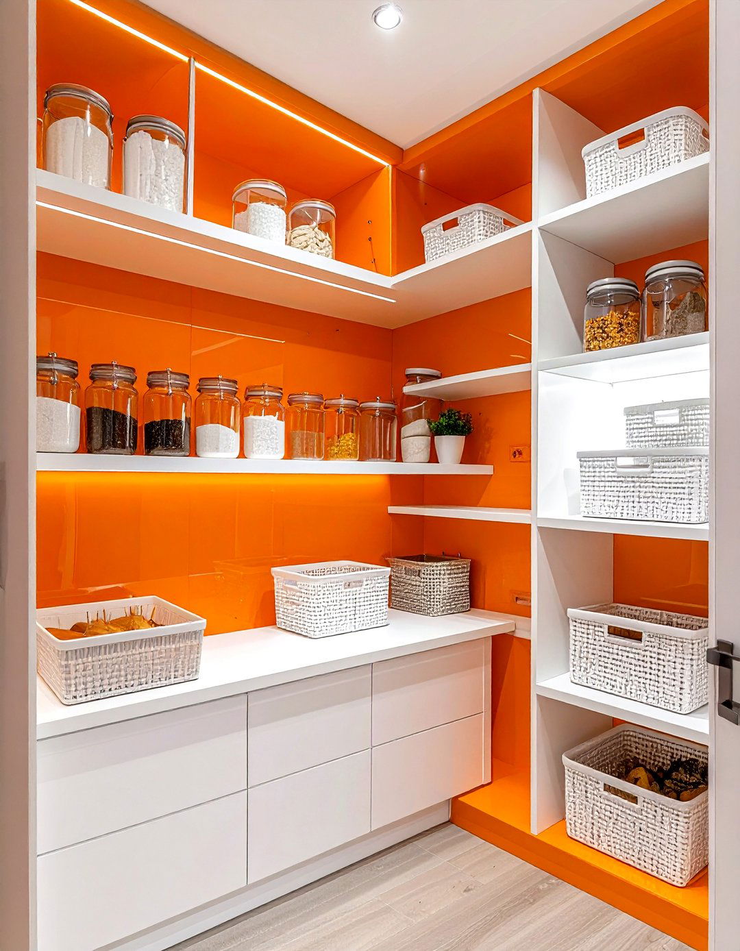 Orange kitchen pantry - 30 bright orange kitchen ideas