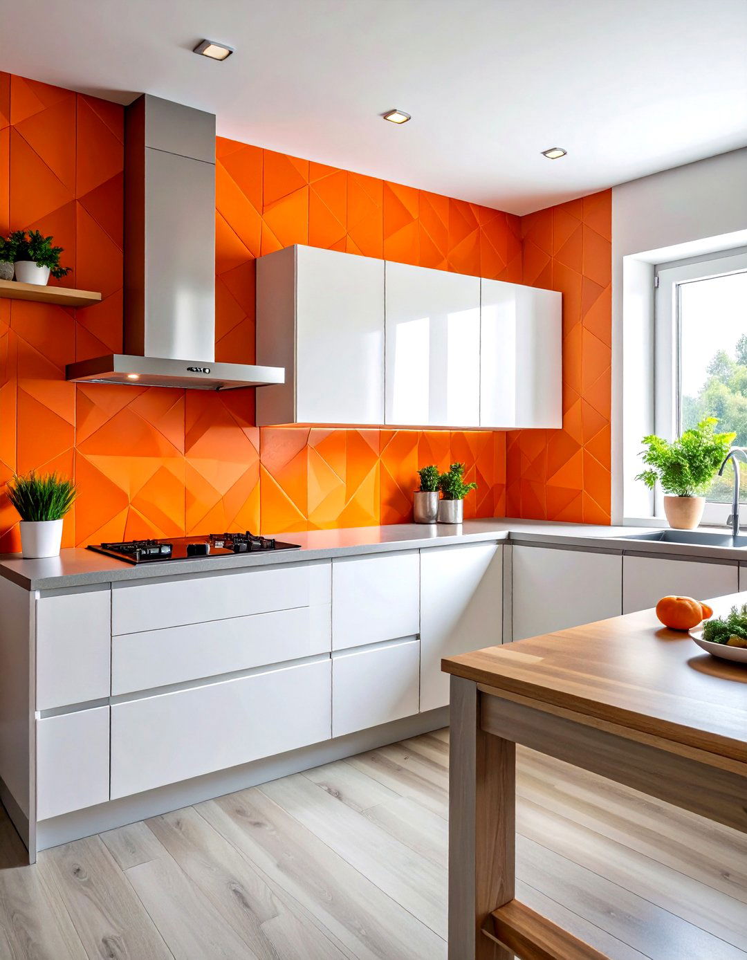 Orange kitchen wallpaper - 30 bright orange kitchen ideas