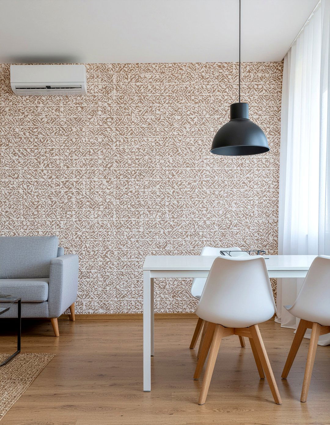 Orange patterned wallpaper - 30 orange dining room ideas