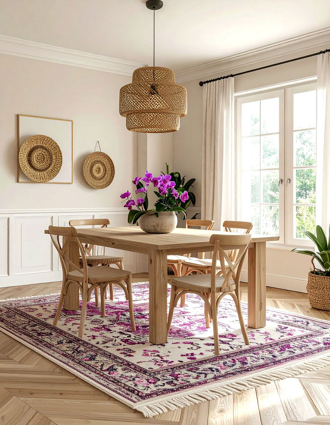 Orchid and cream dining room - 30 purple dining room color schemes