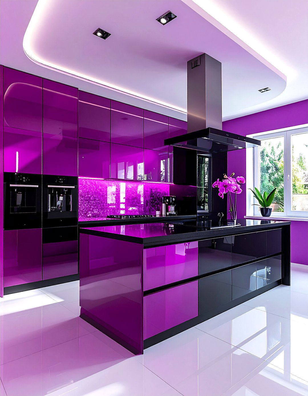 Orchid kitchen walls - 30 purple kitchen color schemes