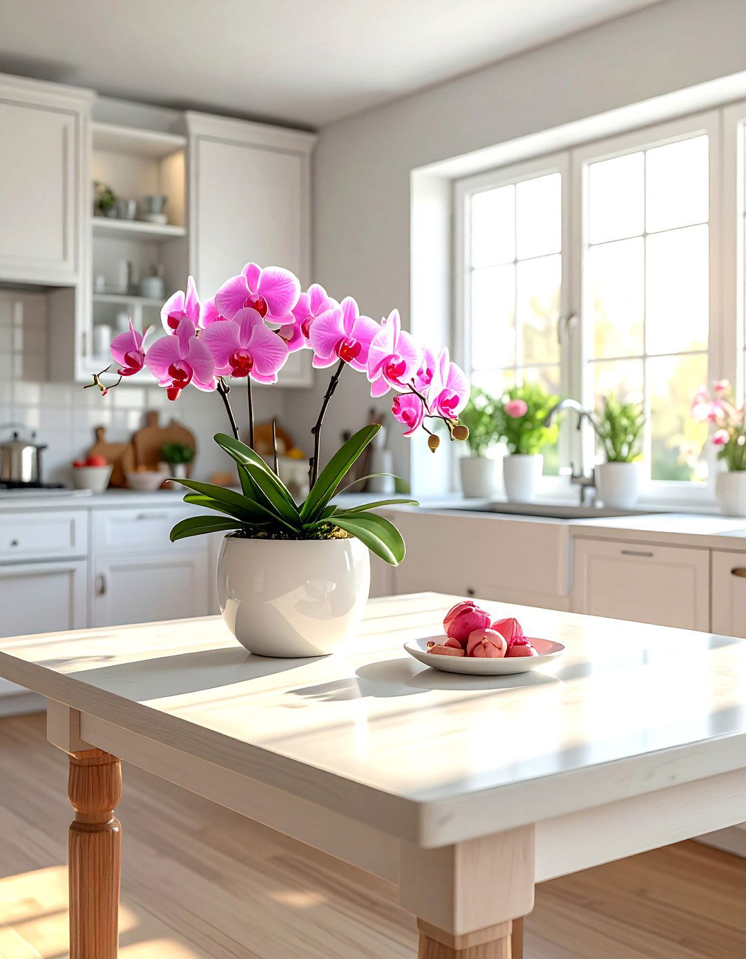 Orchid on kitchen table - 30 kitchen plant ideas
