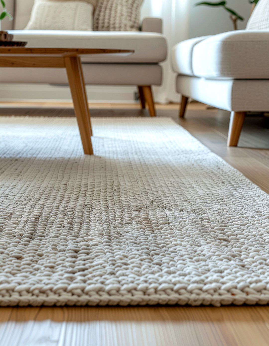 Organic Cotton Area Rug - 30 cotton living room ideas