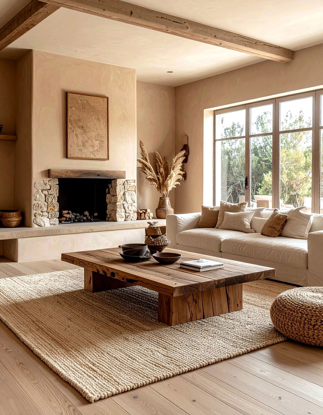 Organic Minimalist Living Room - 30 minimalist beige living room ideas