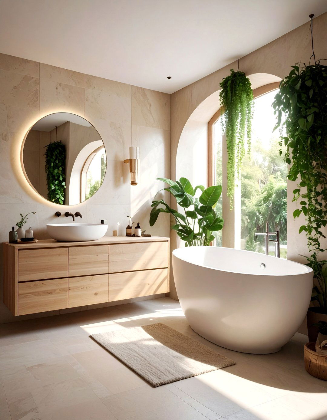 Organic Modern Bathroom - 30 neutral bathroom ideas