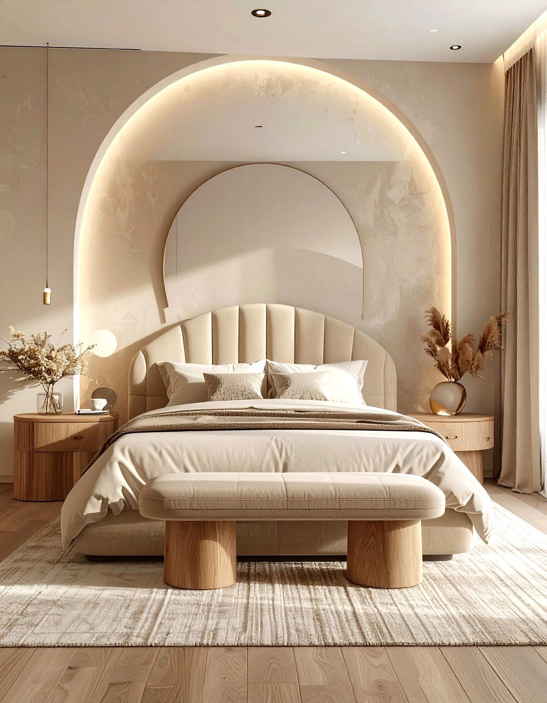 Organic Modern Beige Bedroom - 30 minimalist beige bedroom ideas