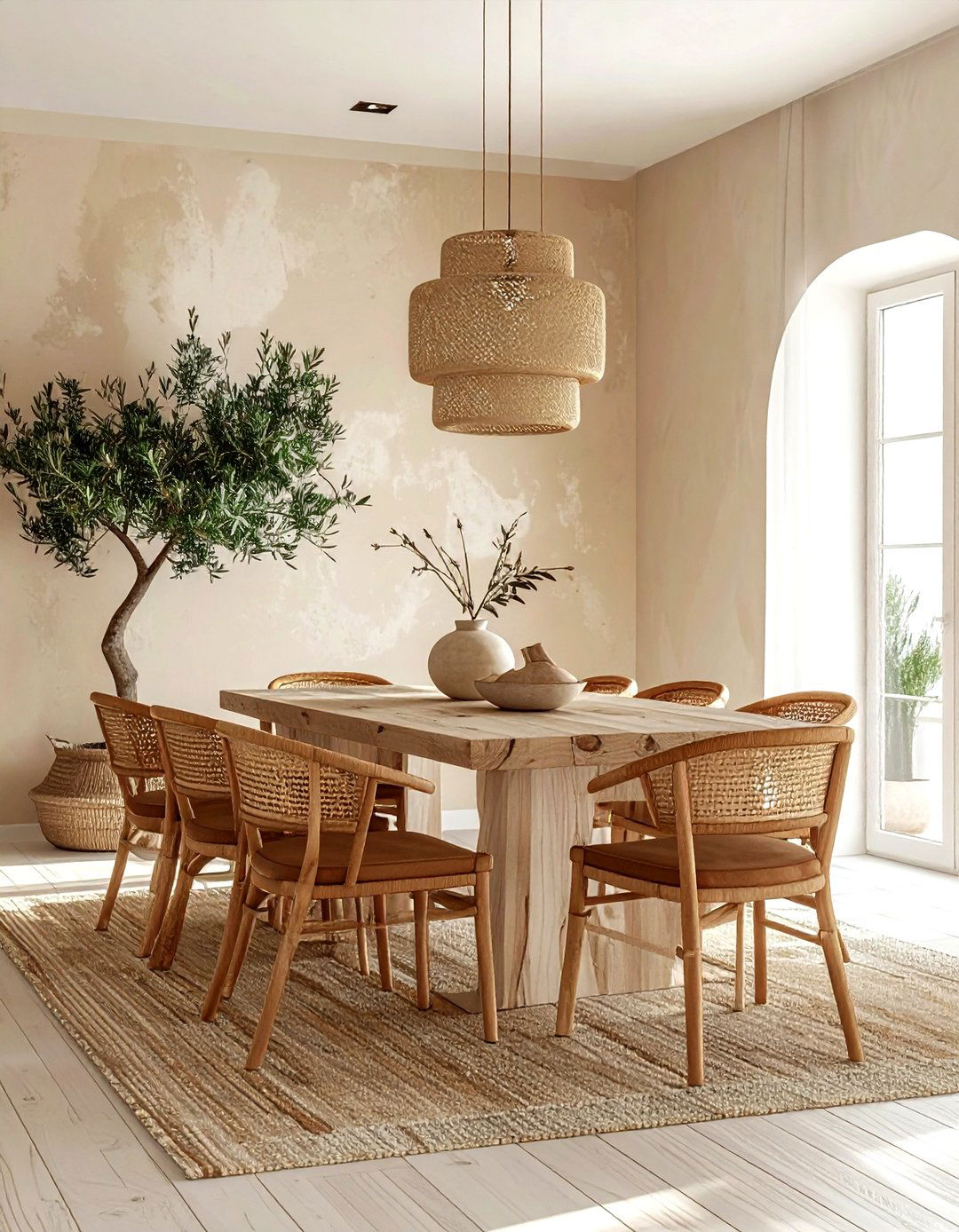 Organic Modern Beige Dining Room - 30 beige dining room design ideas