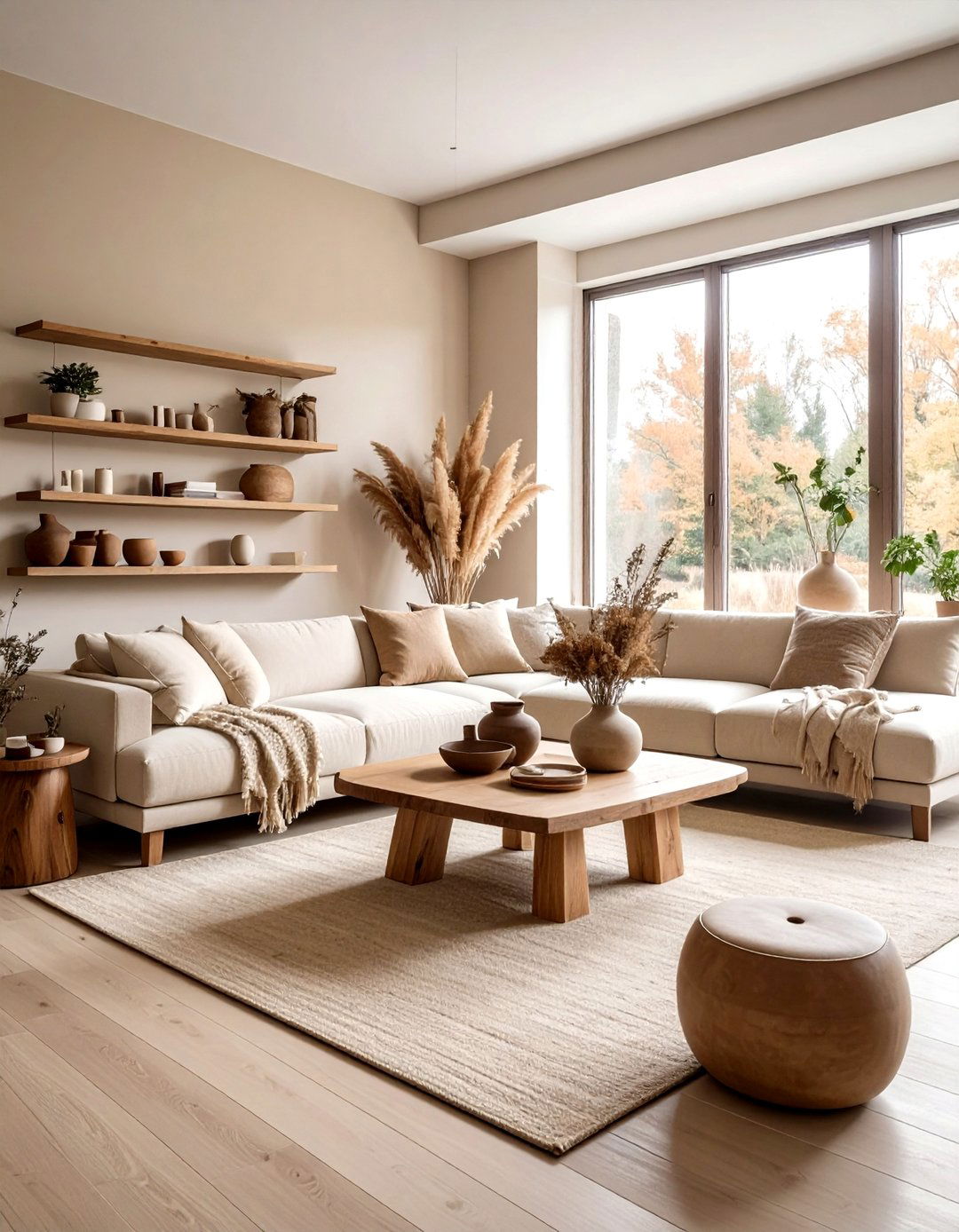 Organic Modern Beige Living Room - 30 beige living room design ideas