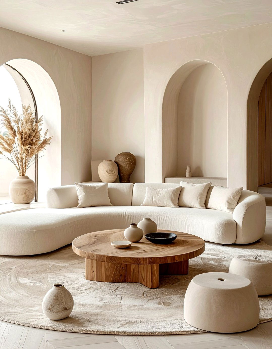 Organic Modern Cream Living Room - 30 bohemian cream living room ideas
