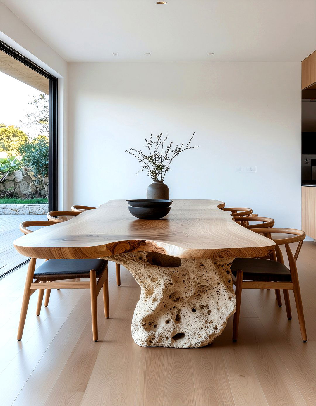 Organic Shape Dining Table - 30 earthy dining room ideas