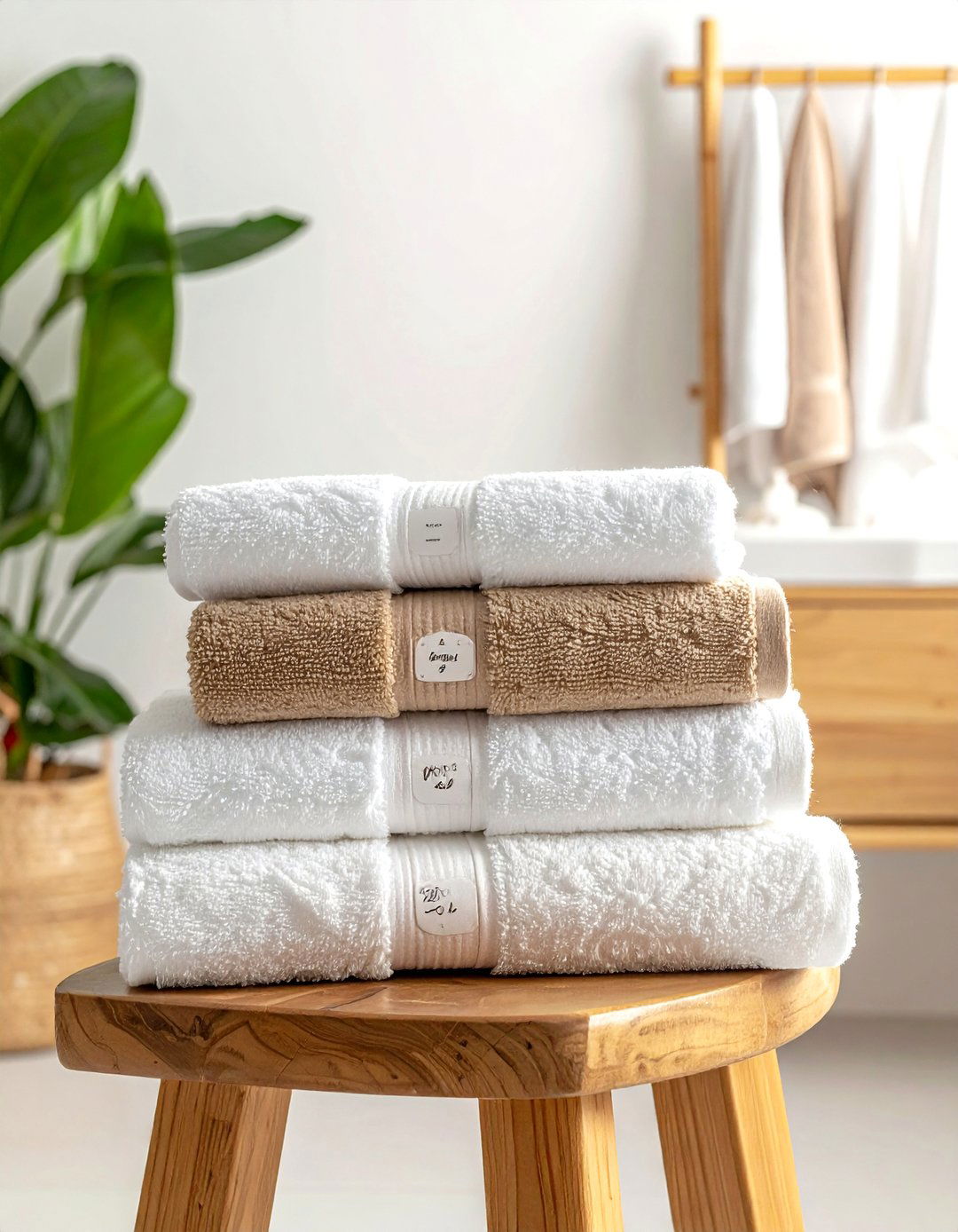 Organic cotton towels - 30 energy-efficient bathroom ideas