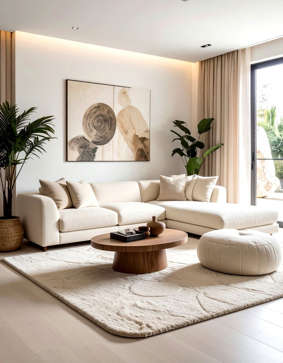 Organic modern cream living room - 30 warm cream living room ideas