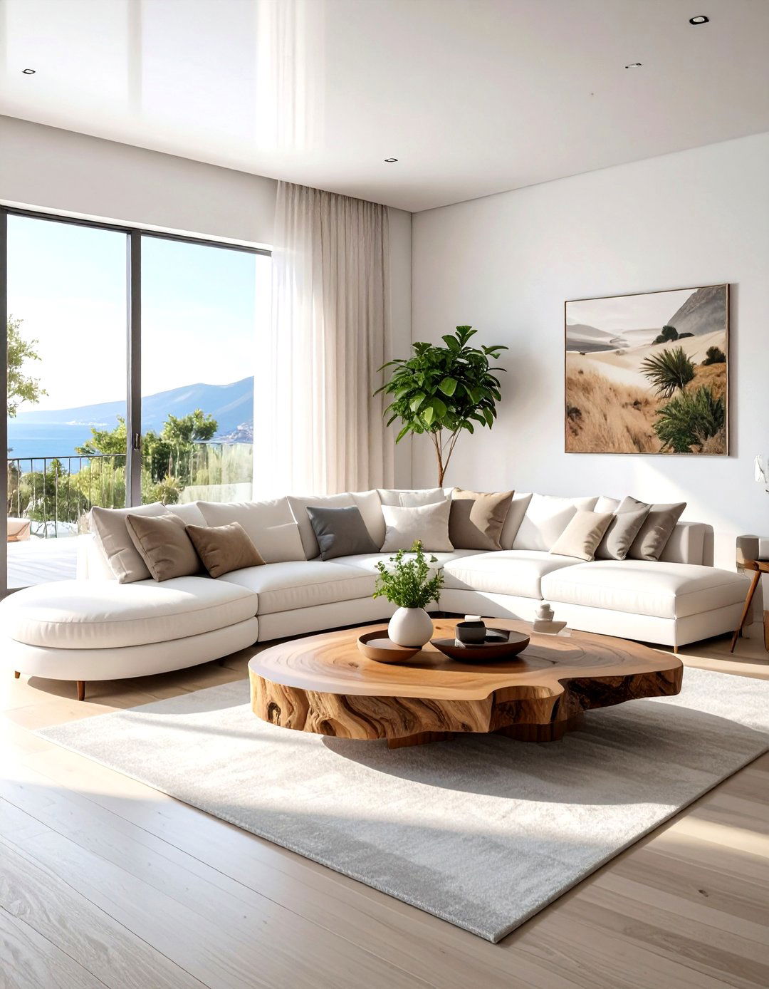 Organic modern living room - 30 minimalist white living room ideas