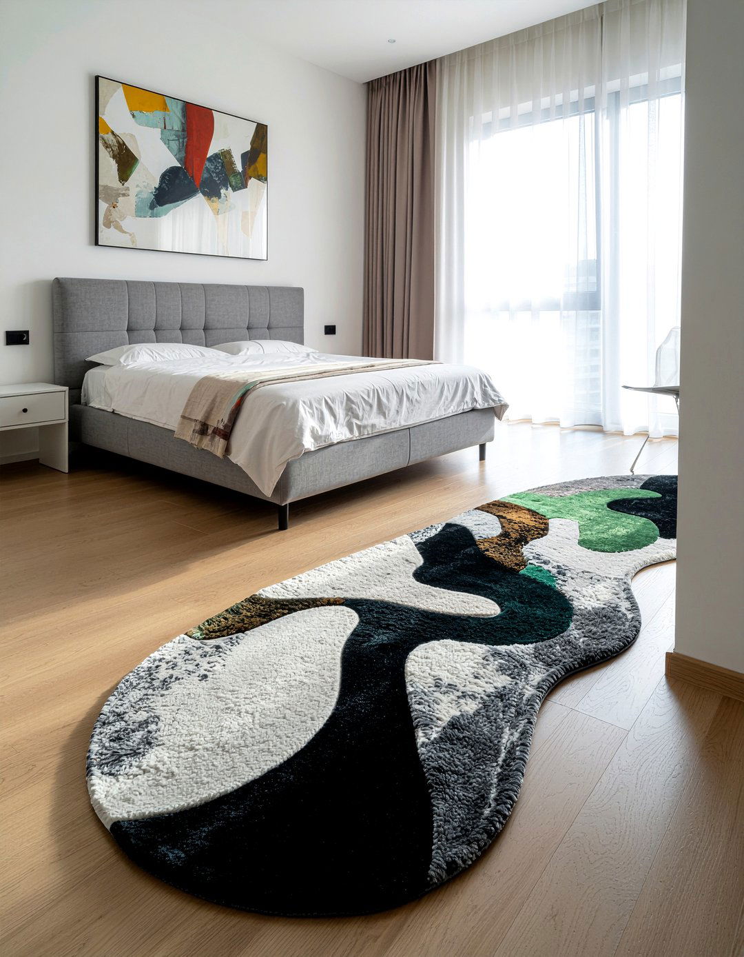 Organic shape rug - 30 bedroom rugs