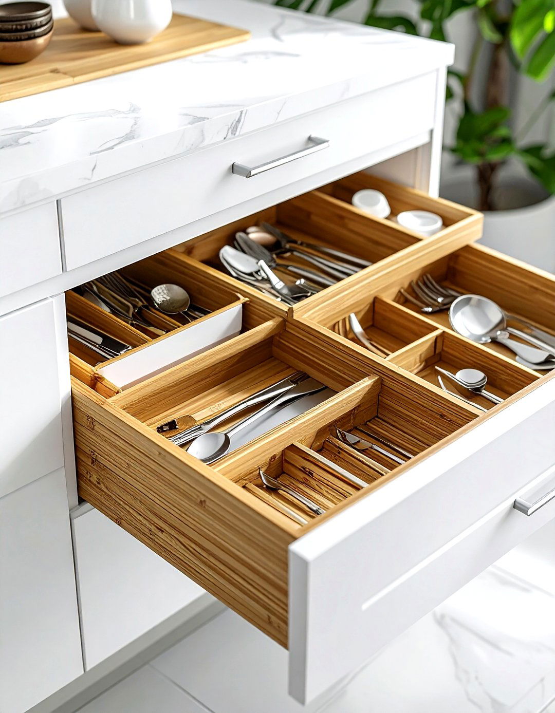 Organize Drawers With Dividers - 30 kitchen improvement ideas