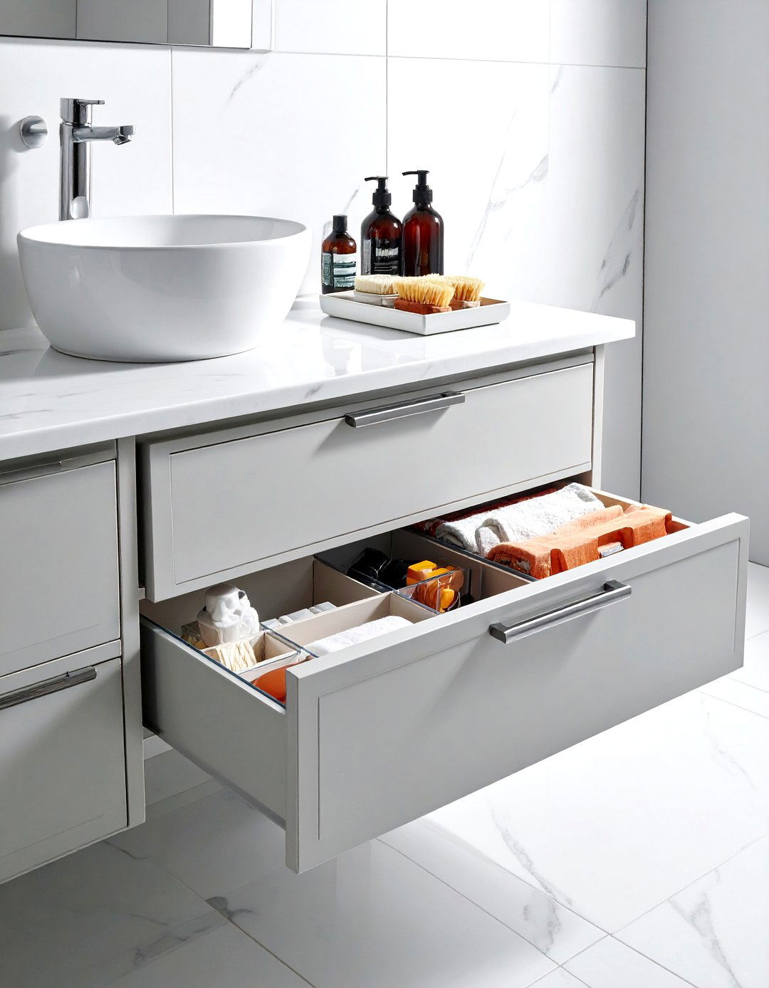 Organize vanity drawers - 30 weekend bathroom projects