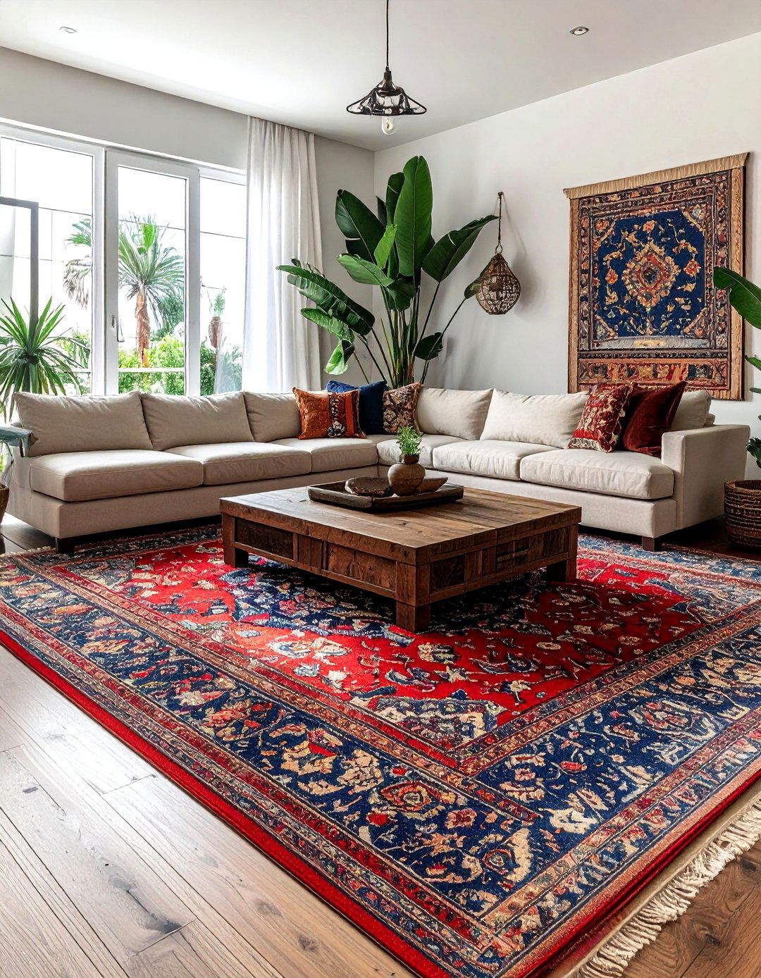 Oriental Rug Living Area - 30 old house decor ideas