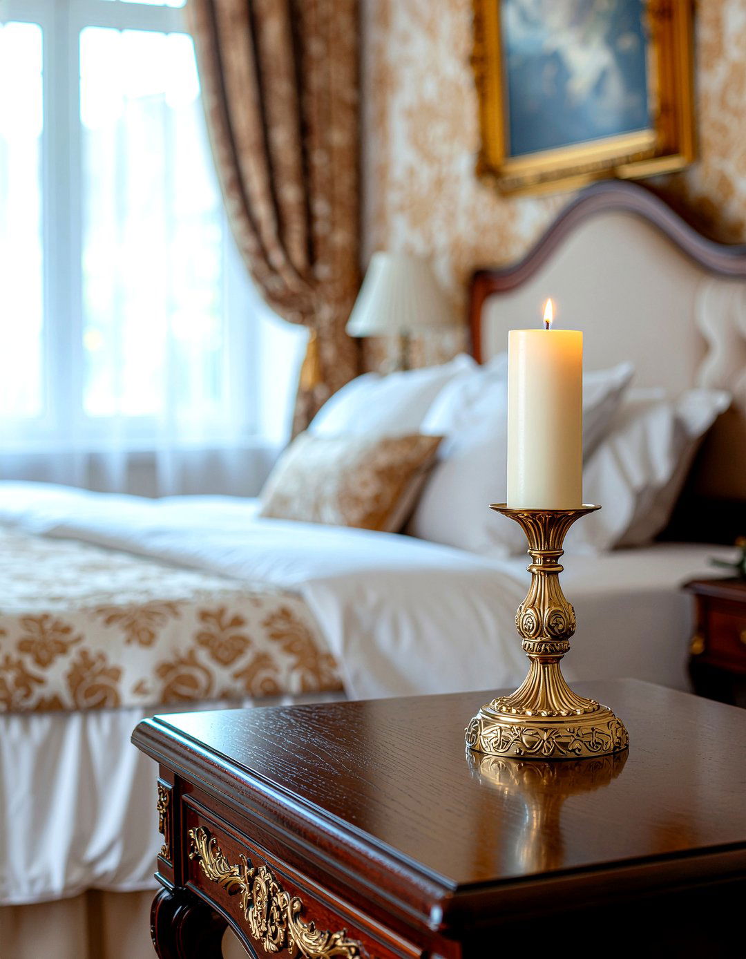 Ornate Baroque Pedestal - 30 bedroom candle holders