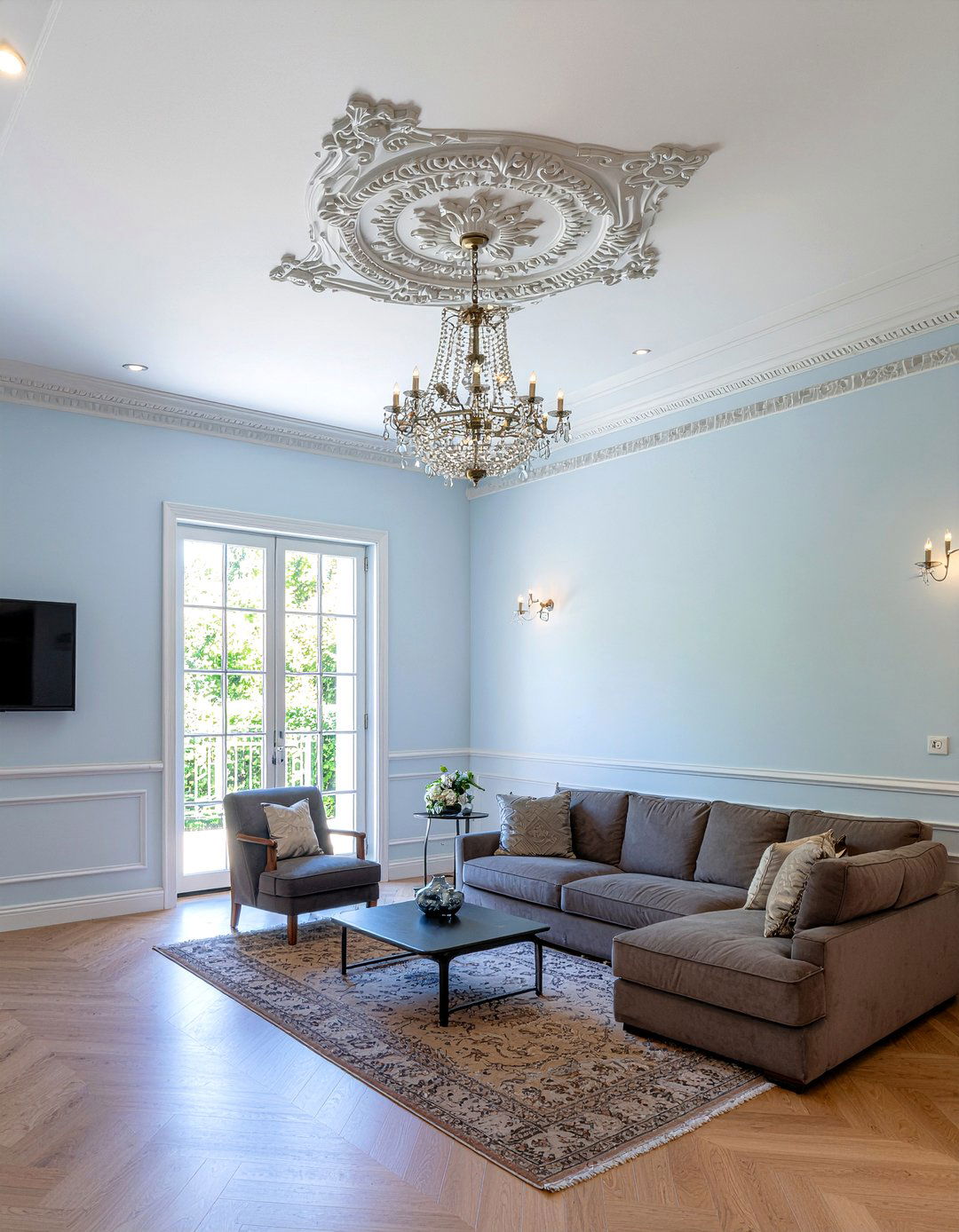 Ornate Border Metal Ceiling - 30 living room pressed metal ceiling ideas