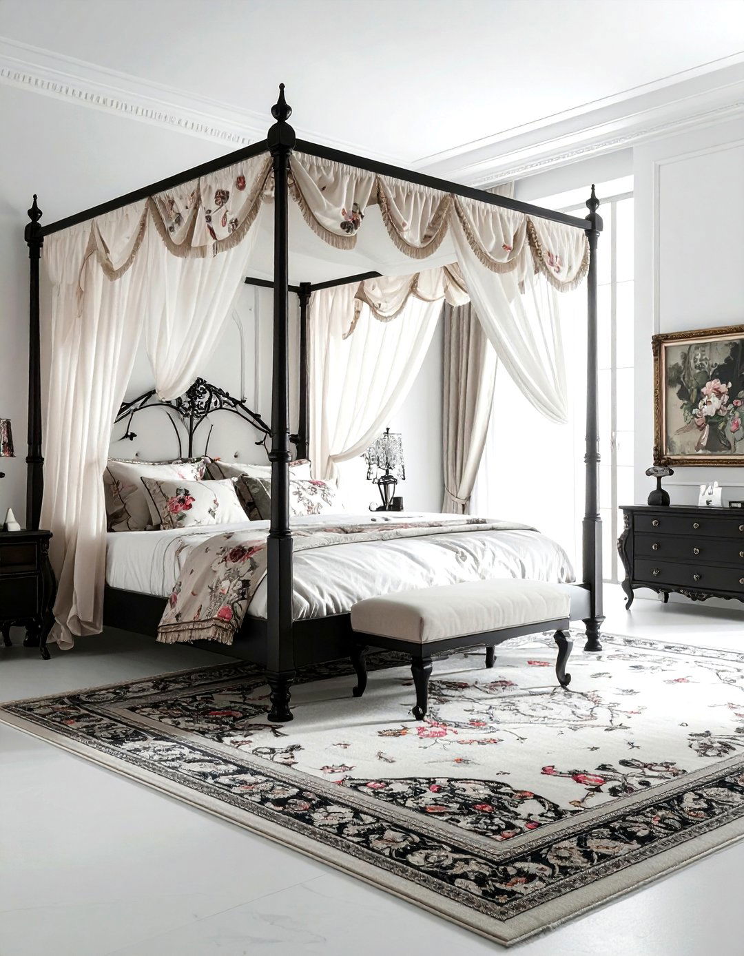 Ornate Canopy Bed Bedroom - 30 maximalist bedroom ideas