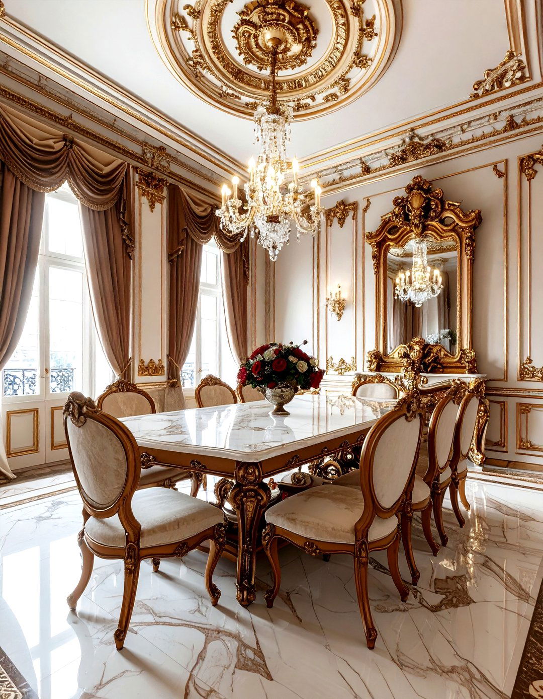 Ornate French Dining Room - 30 French dining room ideas
