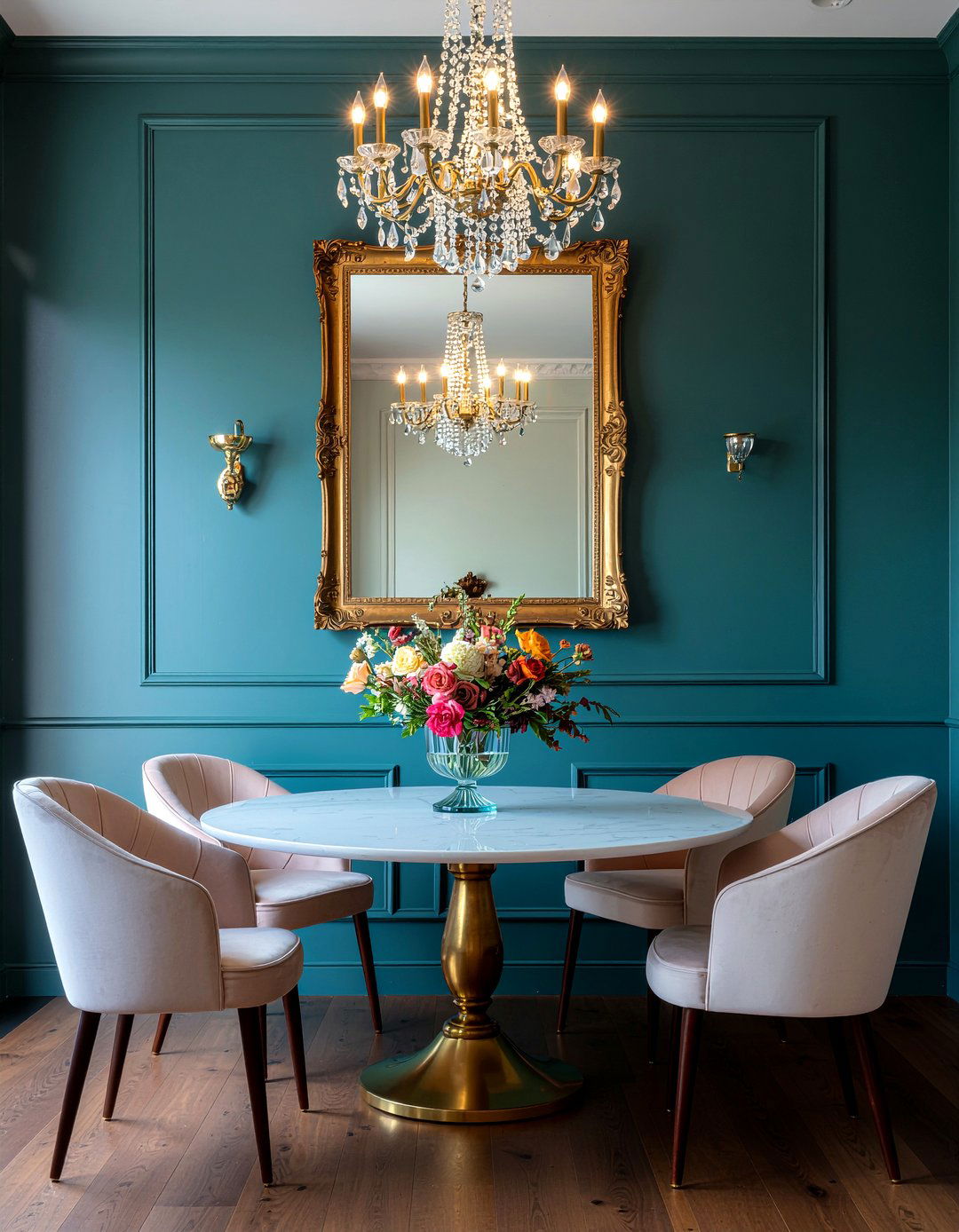 Ornate Gold Mirror - 30 maximalist dining room ideas