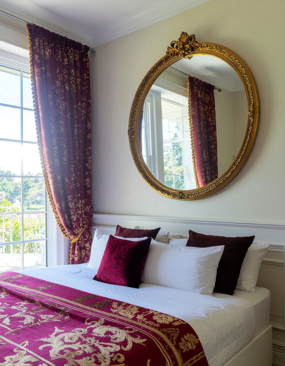 Ornate Gold Round Mirror Traditional - 30 bedroom round mirrors