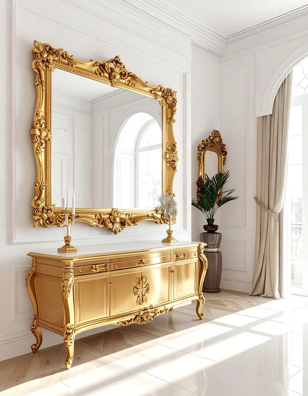 Ornate Gold Wall Mirrors - 30 simple decor ideas