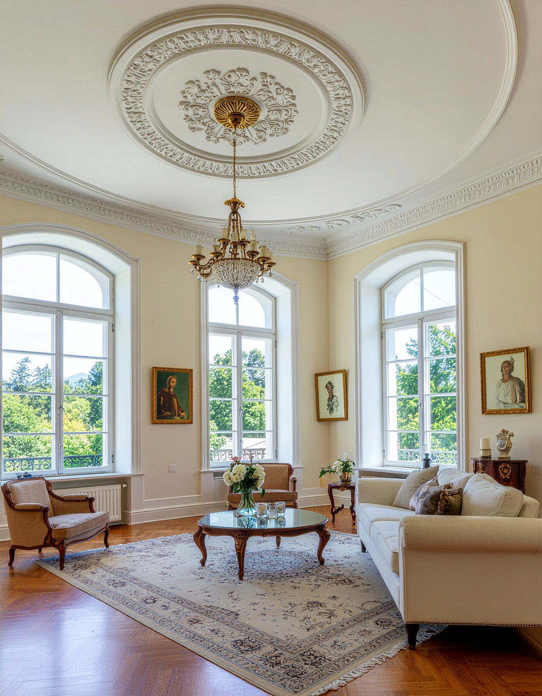 Ornate ceiling details - 30 living room millwork ideas