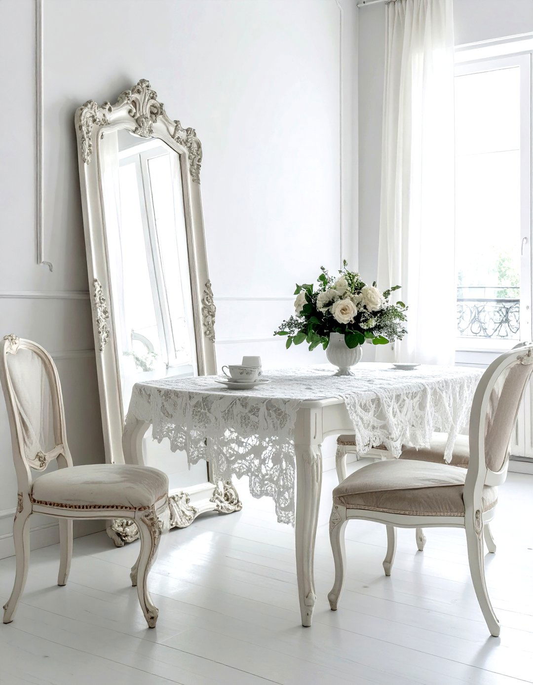Ornate french provincial mirror - 30 leaning mirror dining room ideas