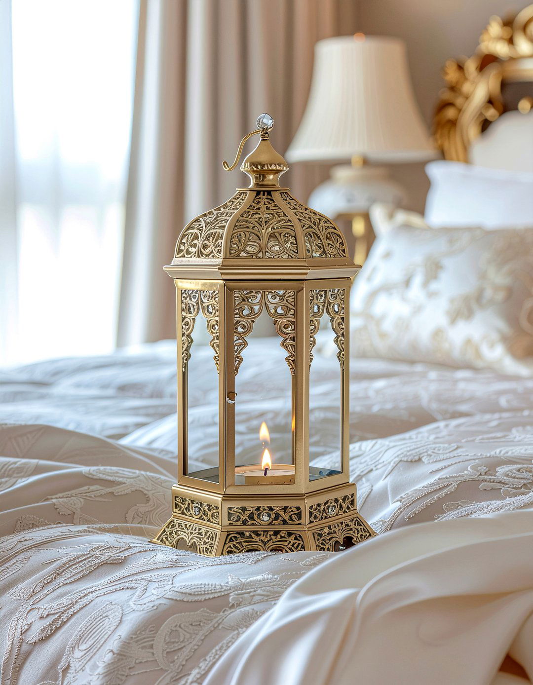 Ornate gold lantern - 30 bedroom candle lanterns