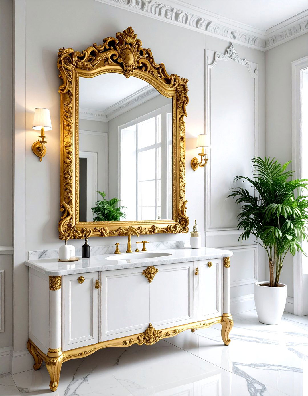 Ornate mirror - 30 traditional bathroom ideas
