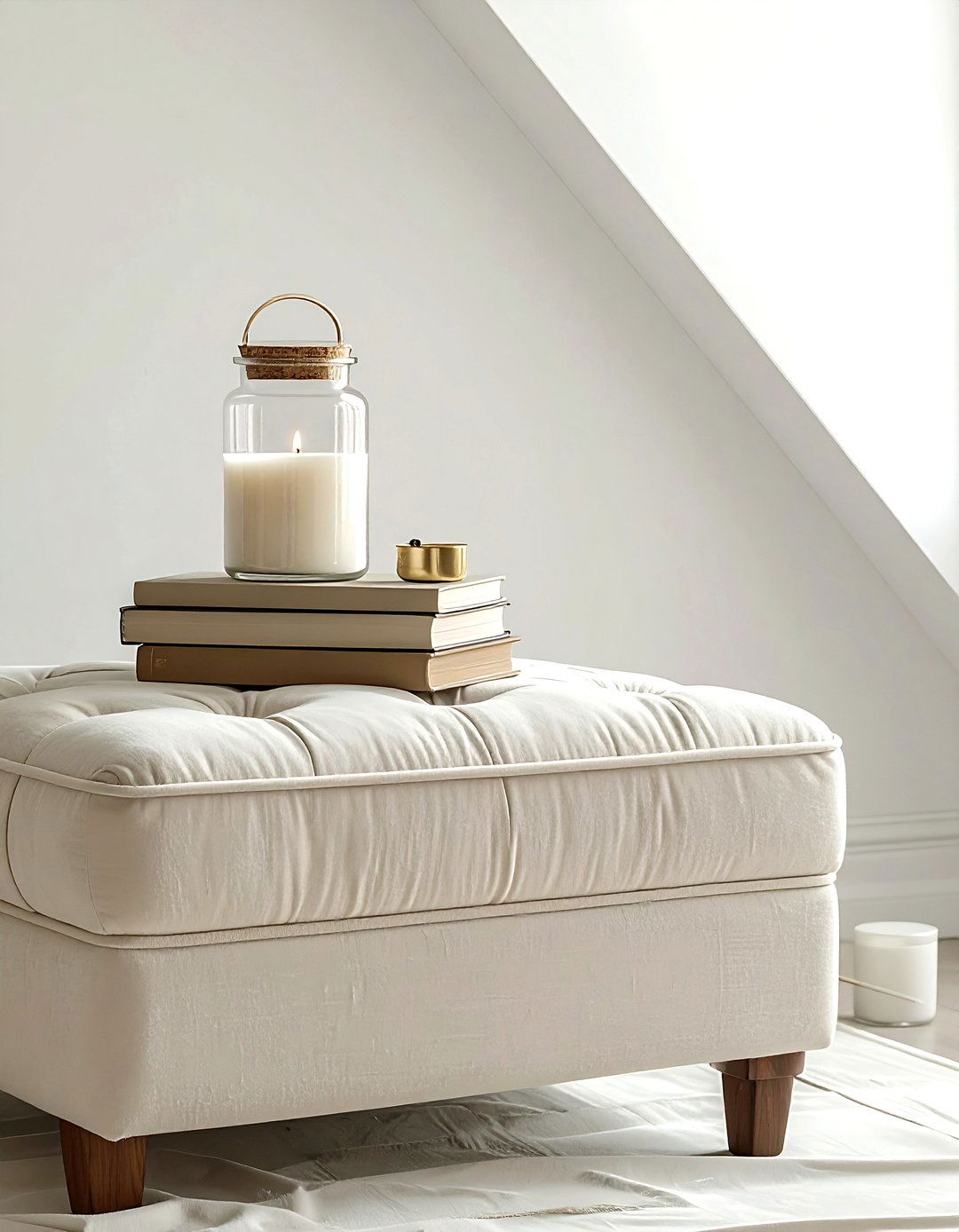 Ottoman With Books And Candles - 30 ottoman styling ideas