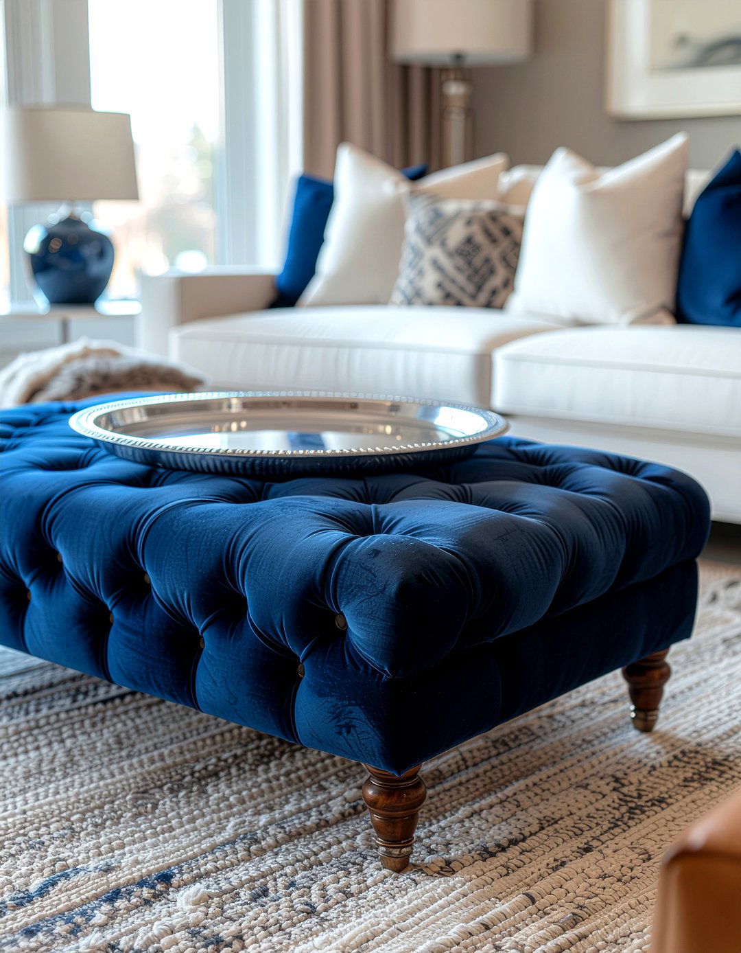 Ottoman coffee table - 30 low cost living room ideas