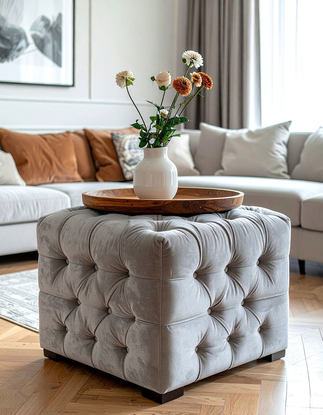Ottoman coffee table - 30 affordable decor ideas
