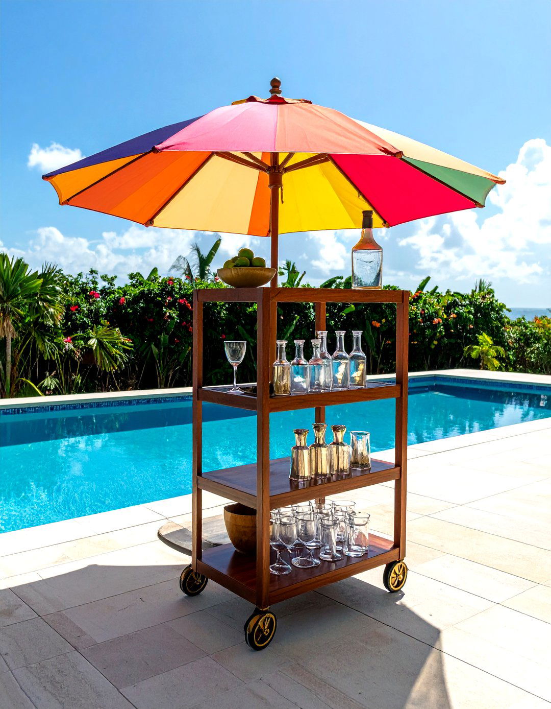 Outdoor Bar Cart - 30 backyard decor ideas