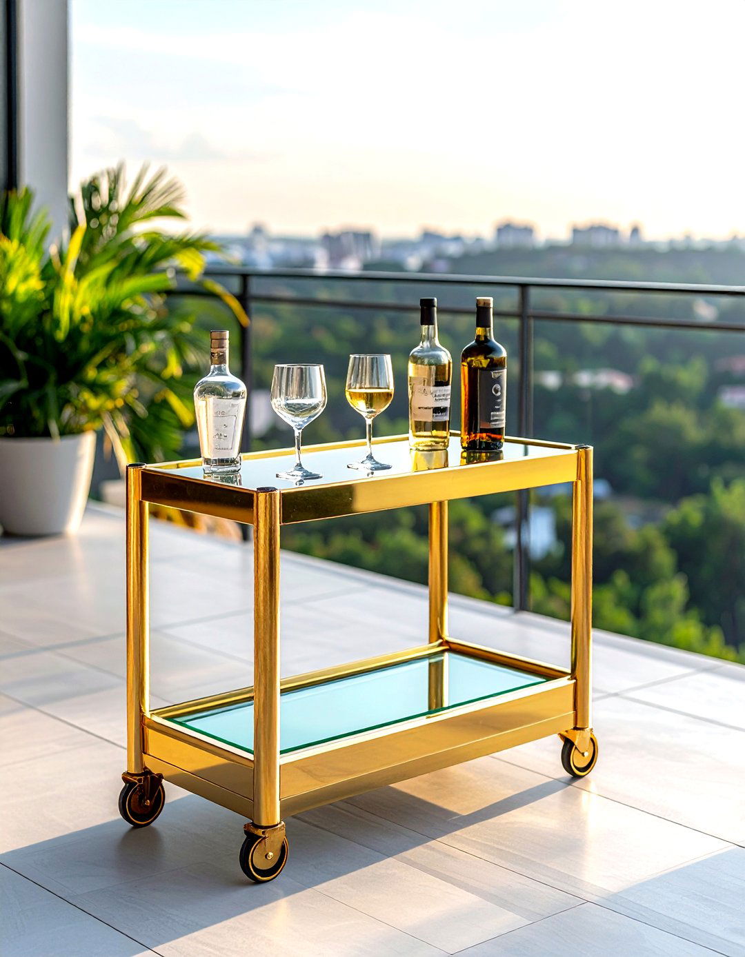Outdoor Bar Cart - 30 apartment balcony ideas