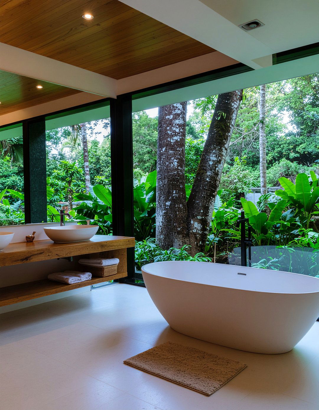 Outdoor Bathroom Feel - 30 jungle bathroom ideas