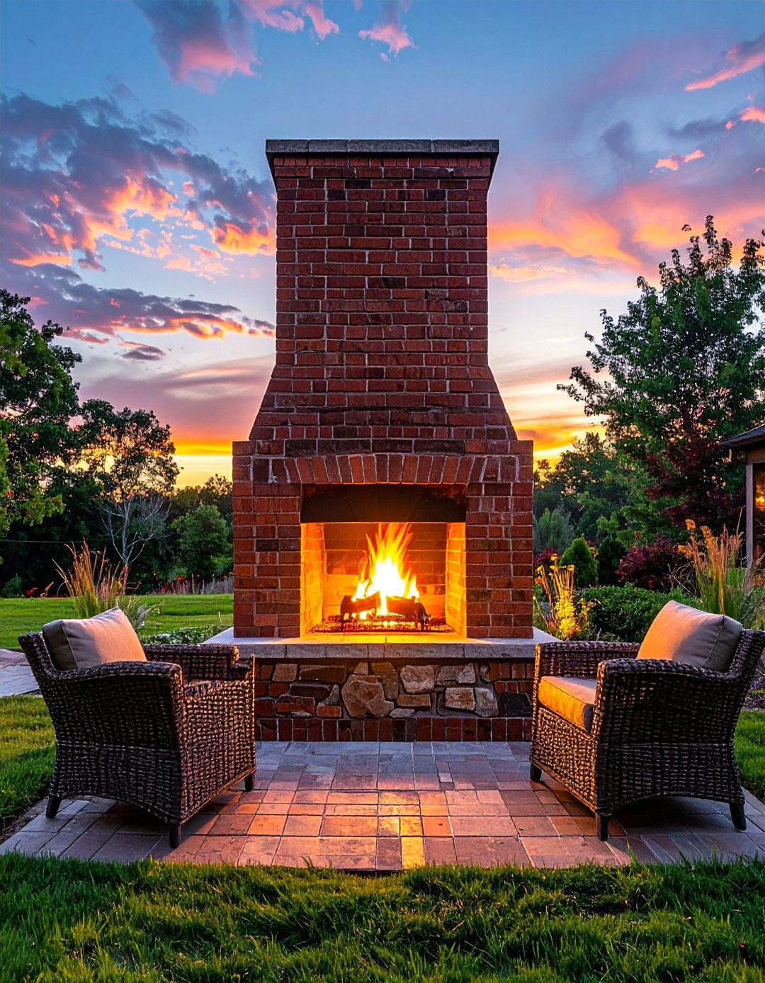 Outdoor Brick Fireplace - 30 outdoor decor ideas