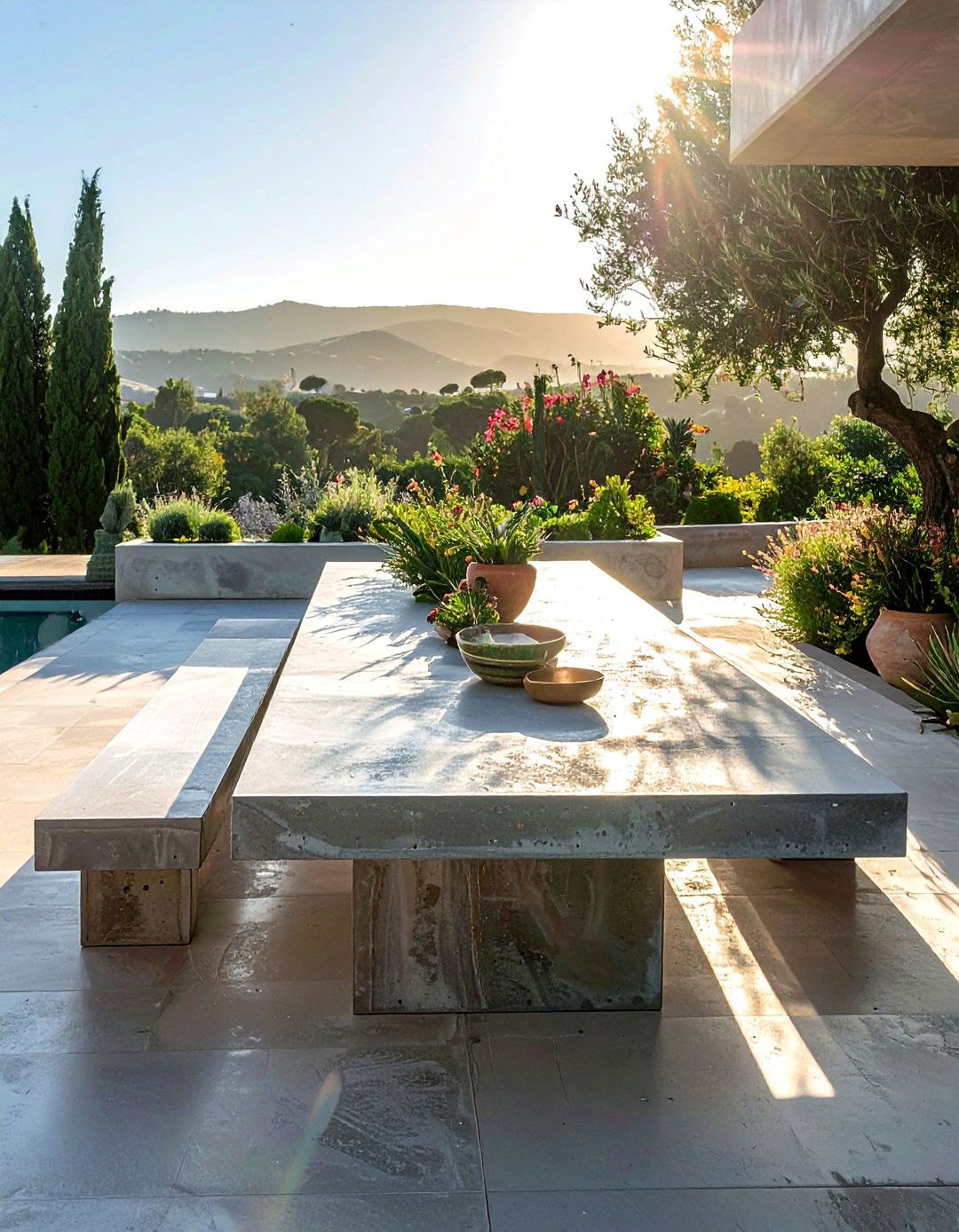 Outdoor Concrete Dining Table - 30 concrete dining table ideas