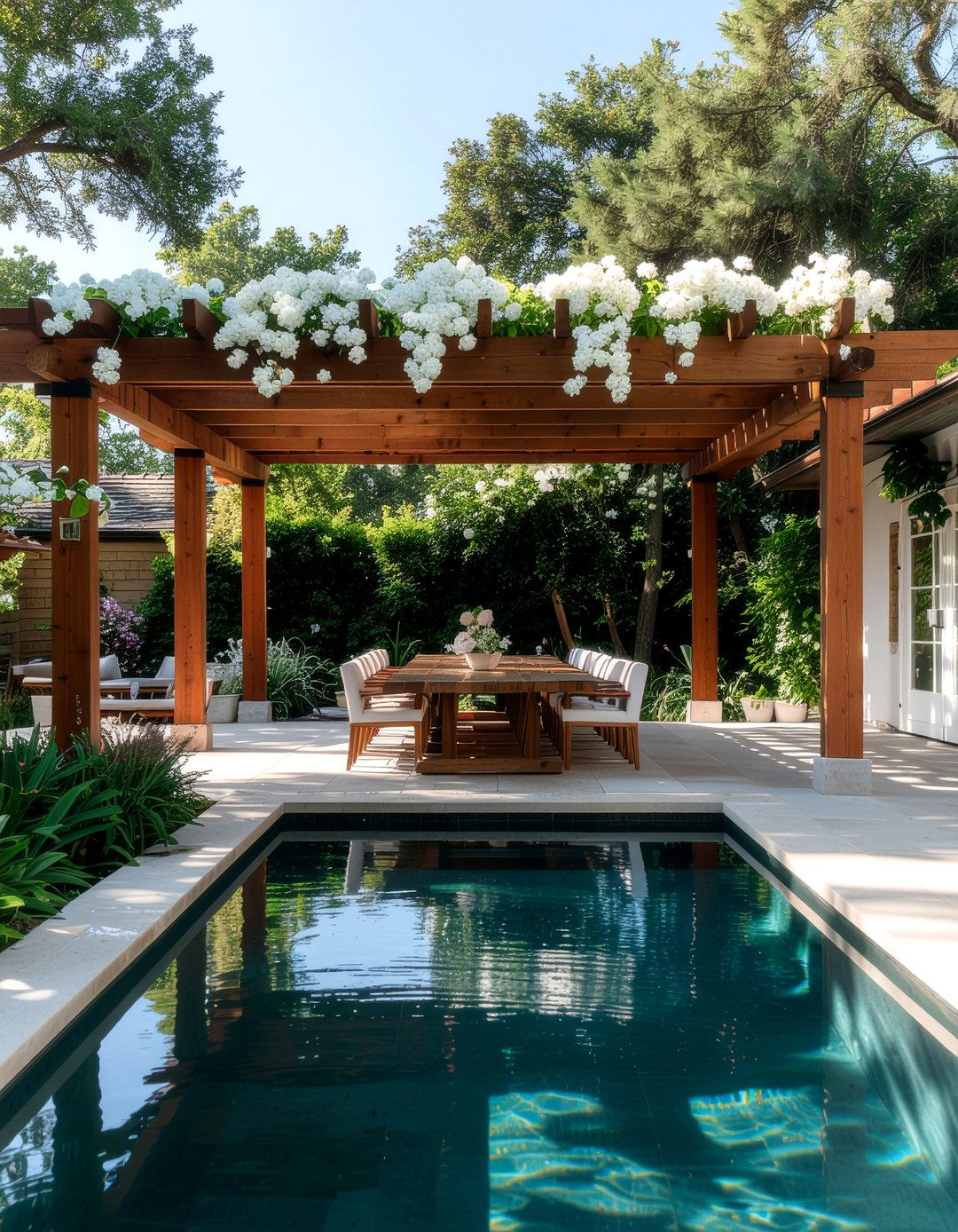 Outdoor Dining Pergola - 30 poolside dining ideas