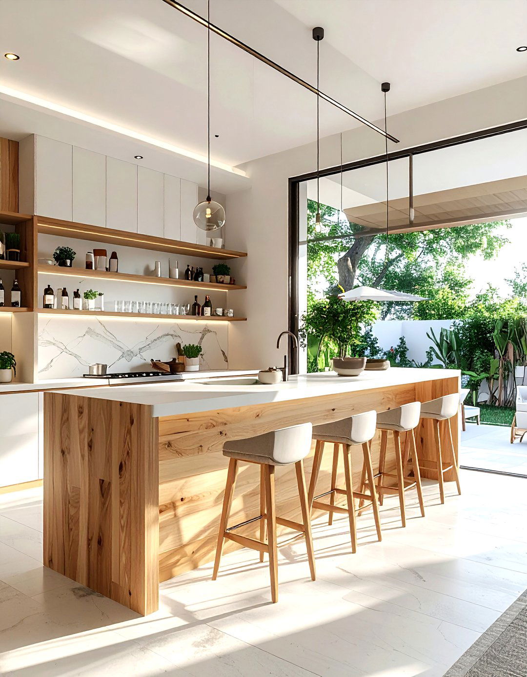 Outdoor Indoor Pass Through Bar - 30 dining room drink station ideas