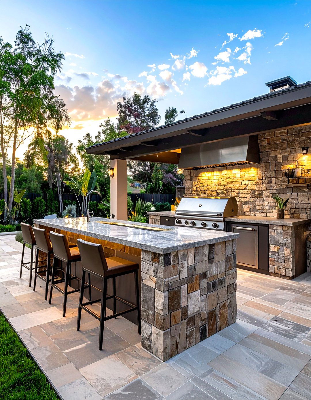 Outdoor Kitchen BBQ Island - 30 before and after decor ideas