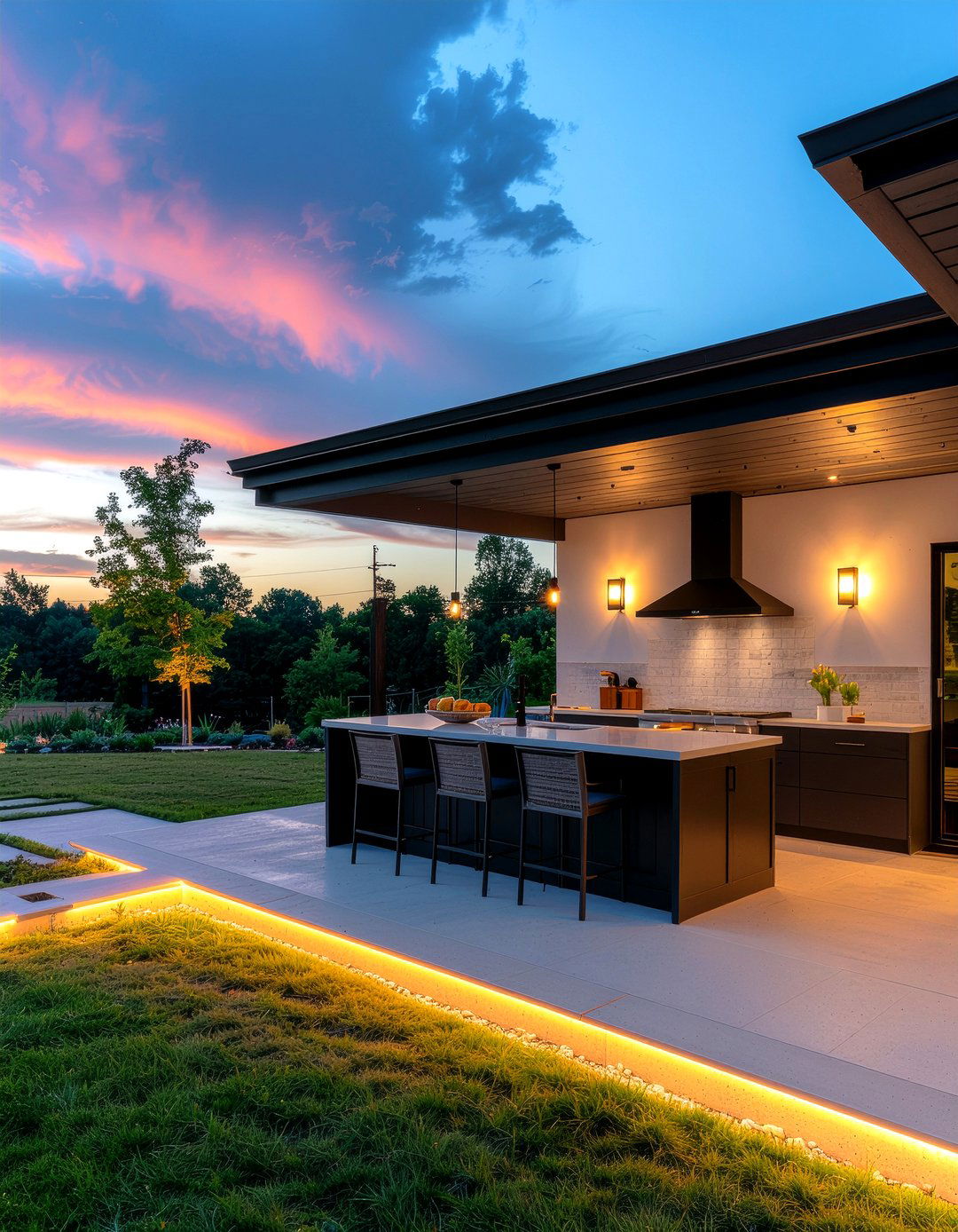 Outdoor Kitchen Lighting - 30 covered outdoor kitchen ideas