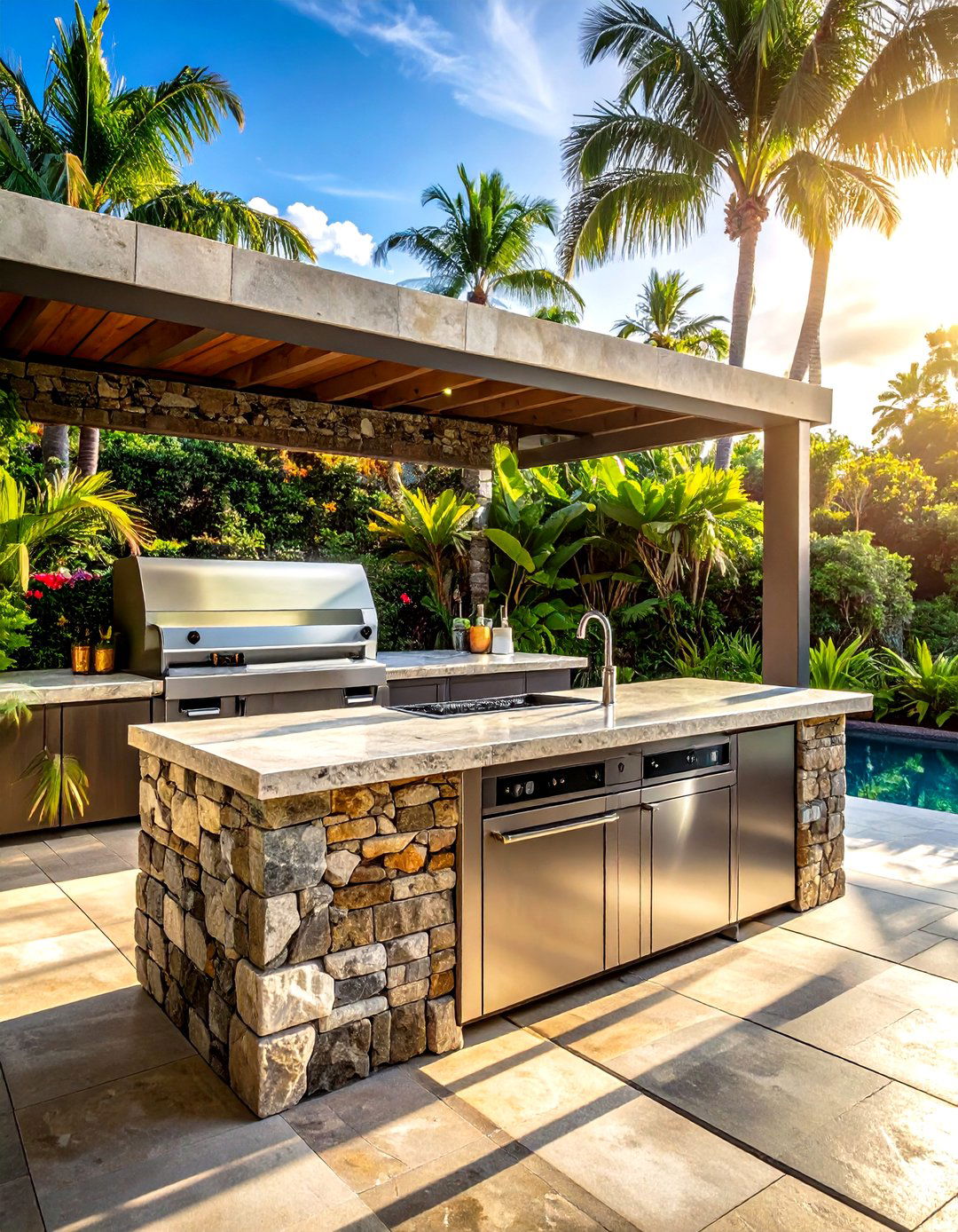Outdoor Kitchen Refreshment Area - 30 kitchen home bar ideas
