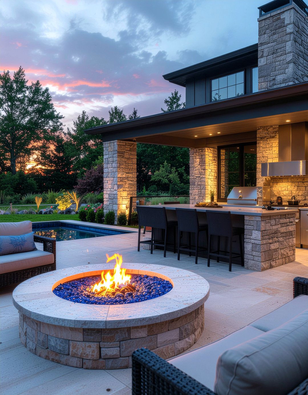 Outdoor Kitchen With Fire Pit - 30 outdoor kitchen design ideas