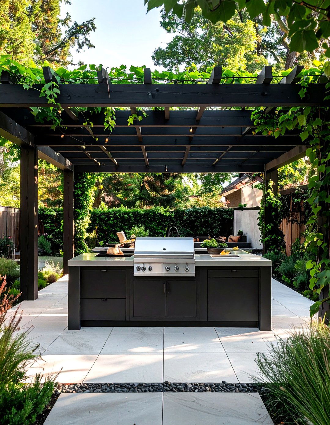 Outdoor Kitchen With Pergola - 30 backyard kitchen ideas