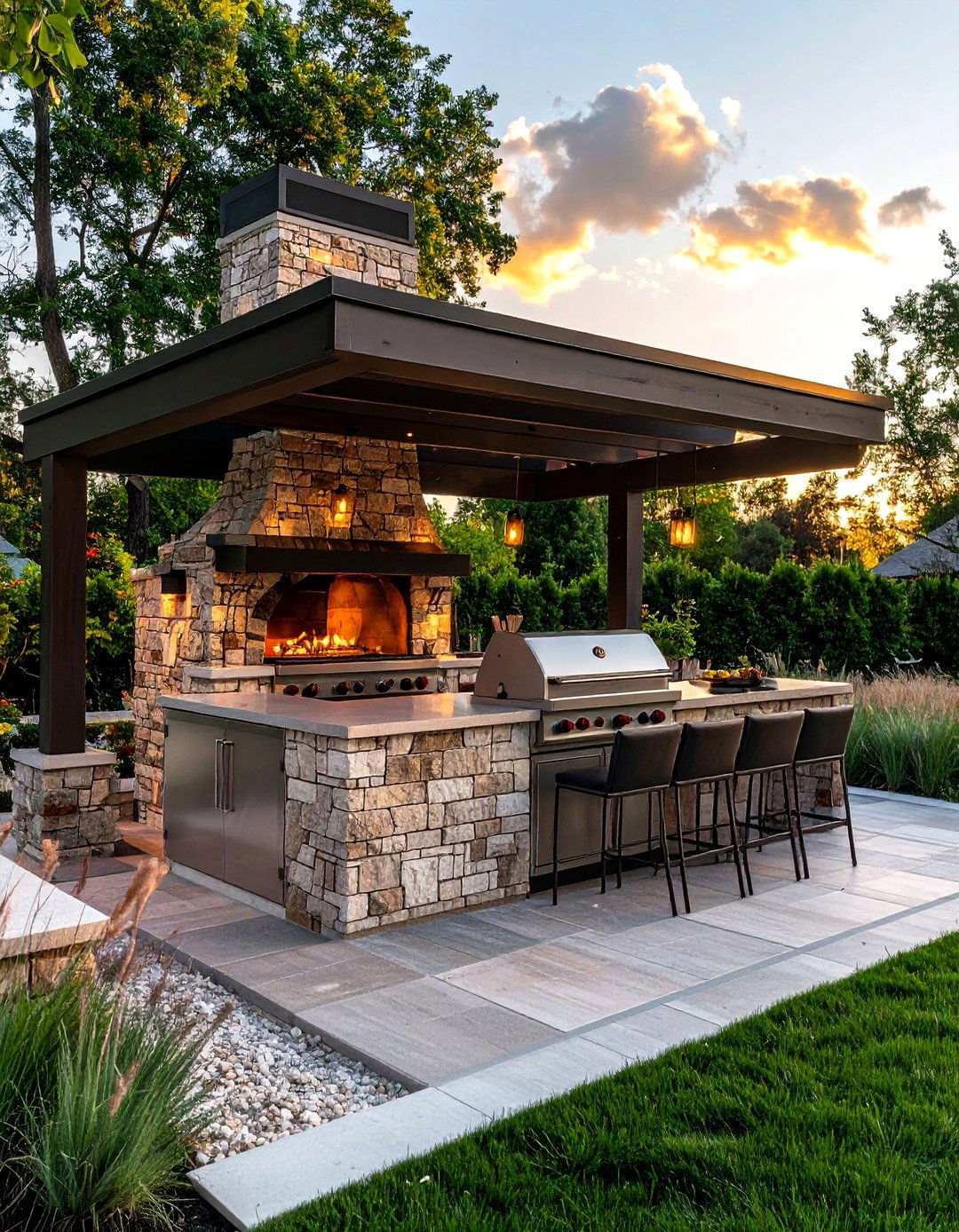 Outdoor Kitchen With Pizza Oven - 30 backyard kitchen ideas